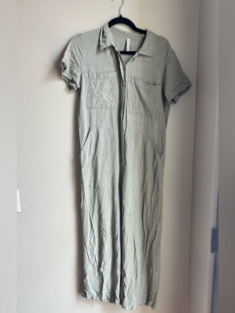 Rachel Pally Linen Joey Jumpsuit Neutral Minimalist Coastal Capsule Resortwear - Picture 2 of 5